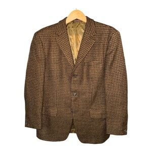 Vintage Heavyweight Wool Plaid Blazer Mens 38R Custom Heritage Jacket